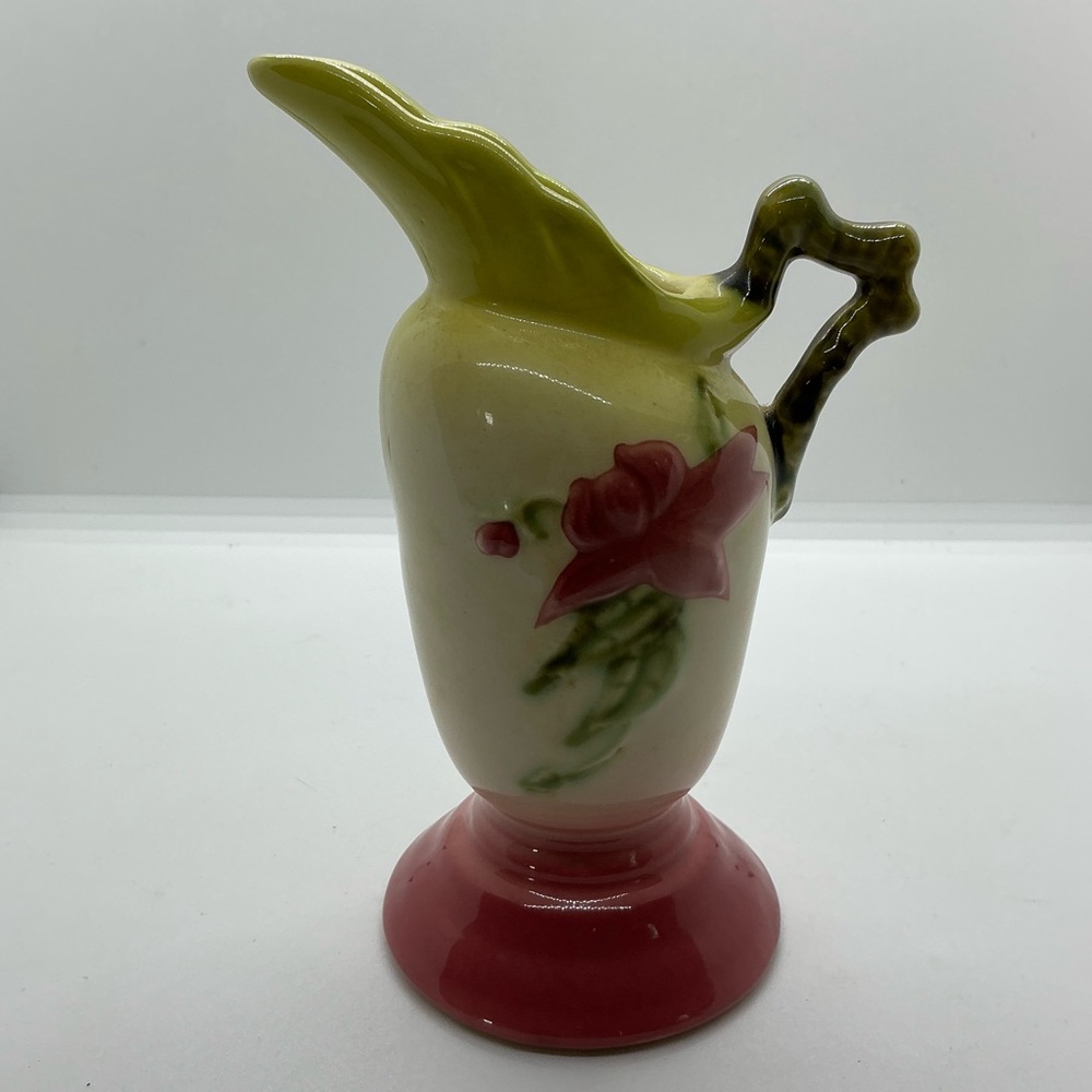 Vintage Hull Woodland Small Pottery Pitcher Ewer W3 5 1/2" Flower